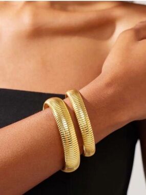 Electric Picks Gold Tone Bracelets- Set of 2 Cleo Bangles - Sold Out on Website